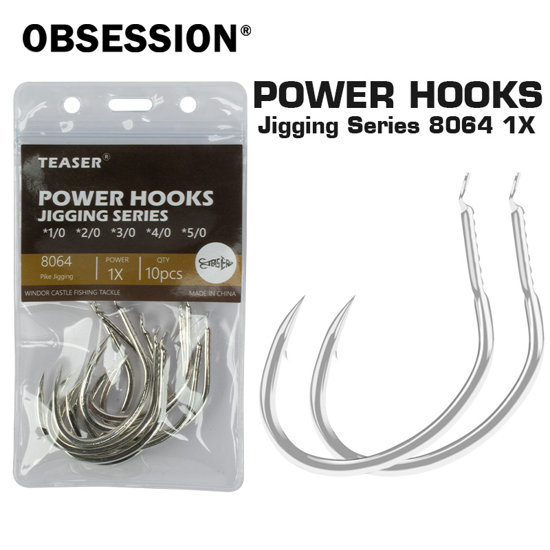Fishing Hook Offset - OBSESSION 10 шт./пакет 8064 1X высокоуглеродистые