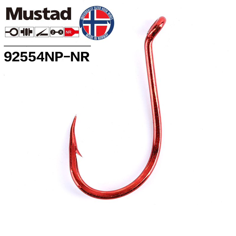 Fishing Hook Barbless - Mustad Big Red 2X SUICIDE Высокоуглеродистая