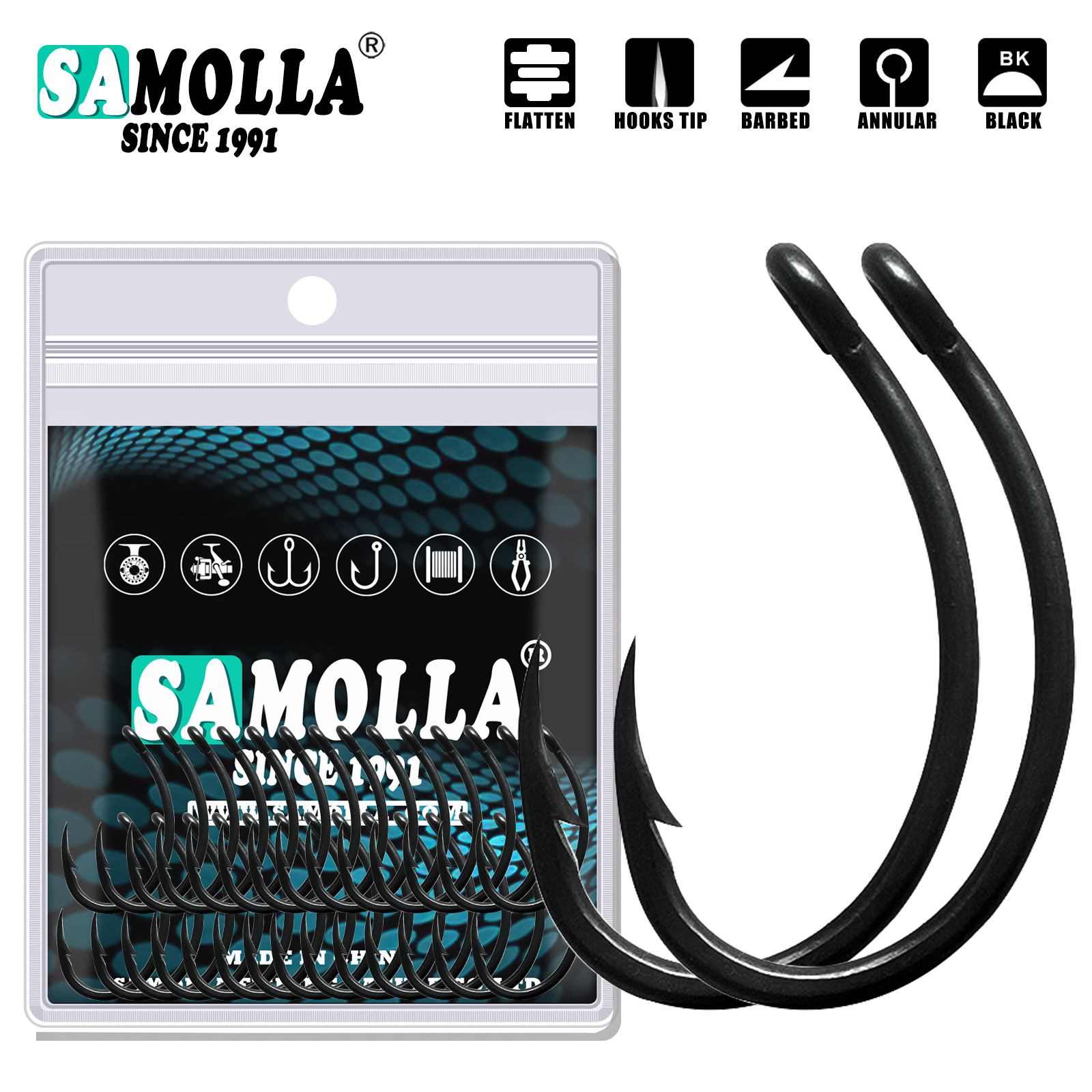 50 шт. крючки для ловли карпа  – обзор и цена Fishing Hook Offset